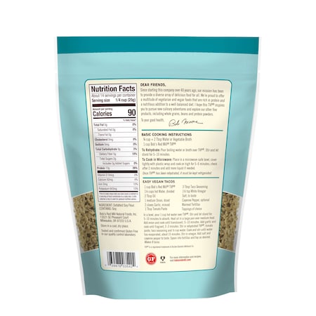 Bobs Red Mill Natural Foods Textured Vegetable Protein 12 oz. Resealable Pouches, PK4 1545S124